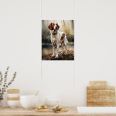 Niedliche Bretagne Dog Art Print Poster (Küche)