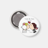 Niedliche Bride & Groom Speichern Sie die Datumsma Magnet (Vorderseite/Rückseite)