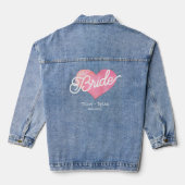 Niedliche Bride Script Heart Wedding Custom Jeansjacke (Rückseite)