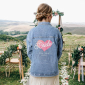 Niedliche Bride Script Heart Wedding Custom Jeansjacke