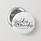 Niedliche Bridesmaid Script Wedding Party Button (Vorne & Hinten)