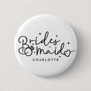 Niedliche Bridesmaid Script Wedding Party Button