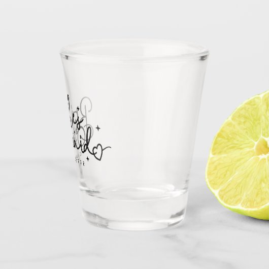Niedliche Bridesmaid Script Wedding Party Schnapsglas (Rechts)