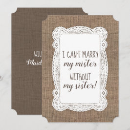 Niedliche Bridesmaid / Vorschlag für eine Trauzeug Einladung