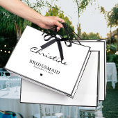 Niedliche Bridesmaid Wedding Danke Ihnen Black & W Große Geschenktüte