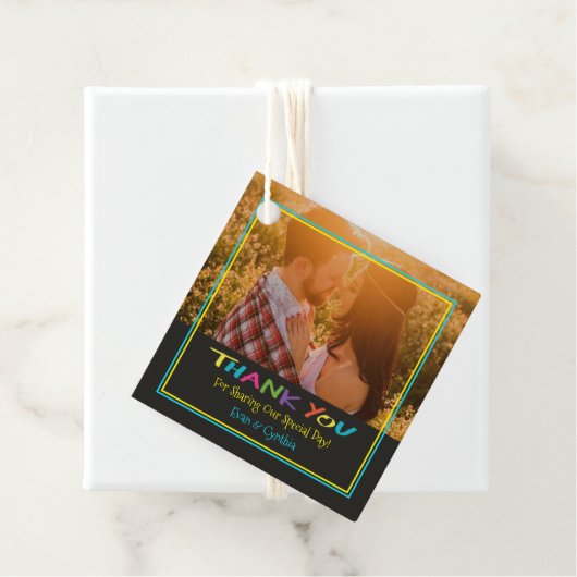 Niedliche Briefe mit Herz Hochzeit Danke Foto Geschenkanhänger (Beispiel)