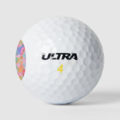 Niedliche Briefmarke Krawatte Rosa Regenbogen-Blum Golfball (Logo)