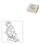Niedliche Briefmarke von Turtle und Maus Gummistempel (Stempel)