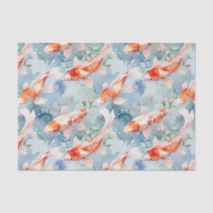 Niedliche Bright Koi Fish Pond Decoupage Seidenpapier