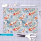 Niedliche Bright Koi Fish Pond Decoupage Seidenpapier (Handwerk)