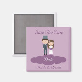 Niedliche Brille & Groom Speichern Sie den Datums- Magnet (Vorderseite/Rückseite)