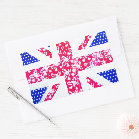 Niedliche britische Flagge Rechteckiger Aufkleber (Umschlag)