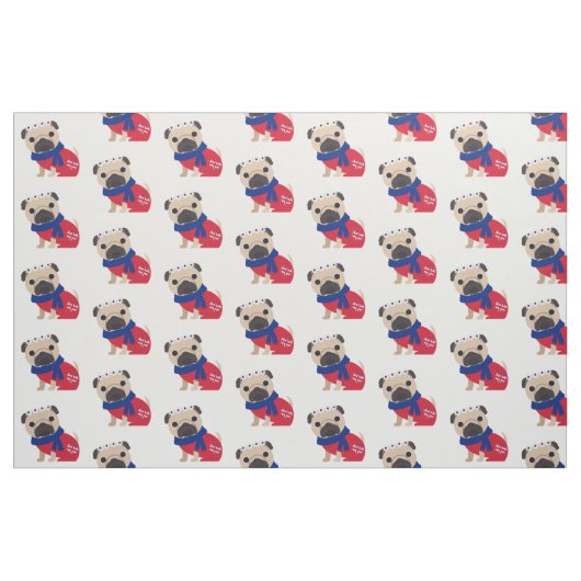 Niedliche britische Möpsen Stoff (Fat Quarter (45,7 x 55,9 cm))