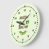 Niedliche Brokkoli Große Wanduhr (Winkel)