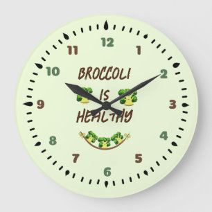 Niedliche Brokkoli Große Wanduhr