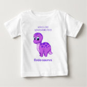 Niedliche Brontosaurus-Mädchen wie Dinosaurier auc Baby T-shirt (Vorderseite)