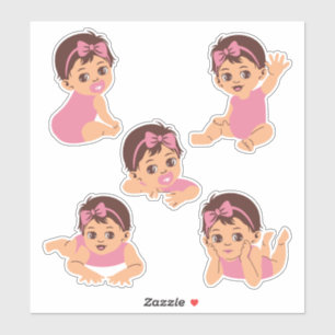 Niedliche Brown-Hair-Babyausschnitt Aufkleber
