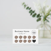 Niedliche Brown Heart Coffee Cups Fügen Sie Ihr Lo Treuekarte (Stehend Vorderseite)