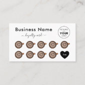 Niedliche Brown Heart Coffee Cups Fügen Sie Ihr Lo Treuekarte (Vorderseite)