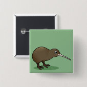 Niedliche Brown-Kiwi von Neuseeland Button (Vorne & Hinten)