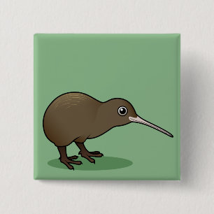 Niedliche Brown-Kiwi von Neuseeland Button