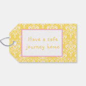 Niedliche Brünette Ballerina 'Danke' Geschenkmarke Geschenkanhänger (Rückseite Horizontal)