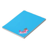 Niedliche Brünette Hair Riding on a Unicorn Notizblock (Rotiert)