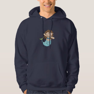 Niedliche Brünette Meerjungfische Hoodie