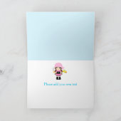 Niedliche Brünette Pirate Girl Geburtstagsparty Karte (Innenseite)