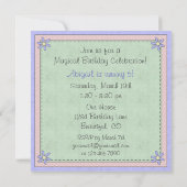 Niedliche Brünette Prinzessin und Einicorn zum Geb Einladung (Rückseite)