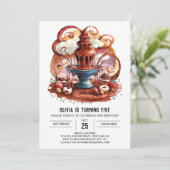 Niedliche Brunnenschokolade Geburtstag Einladung (Stehend Vorderseite)