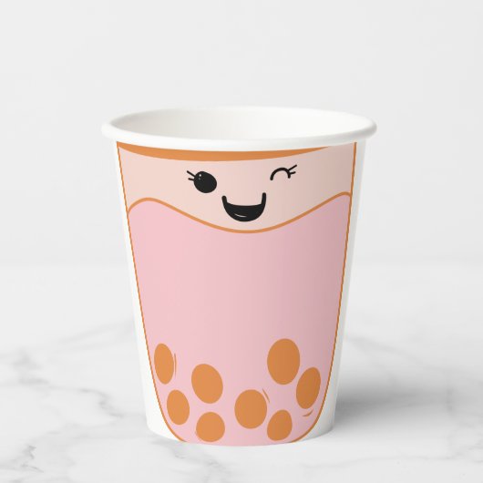 Niedliche Bubble Tea Boba Pappbecher (Vorderseite)