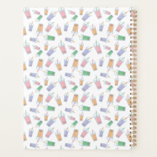 Niedliche Bubble Tee Boba Pastel Planer (Rückseite)