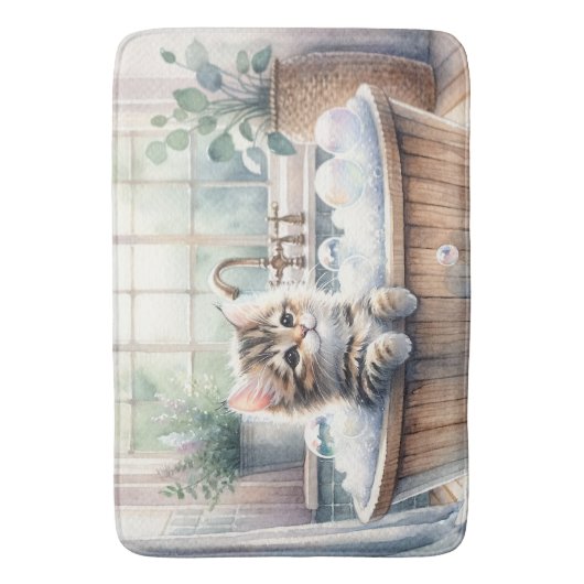 Niedliche Bubbly Kitt Bath Time Badematte (Vorderseite Vertikal)