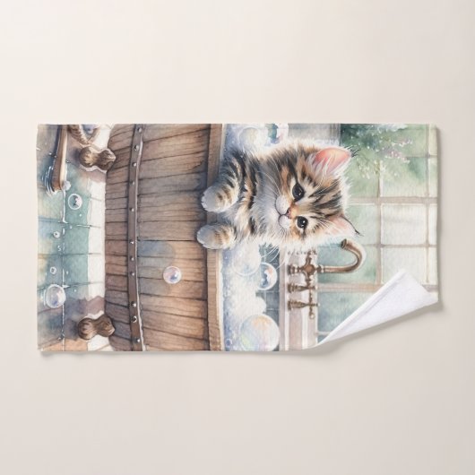 Niedliche Bubbly Kitt Bath Time Badhandtuch Set (Handtuch)