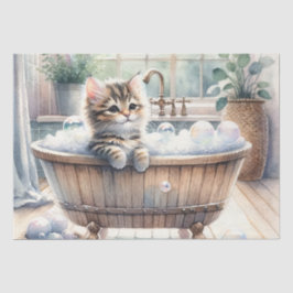 Niedliche Bubbly Kitt Bath Time Decoupage Seidenpapier
