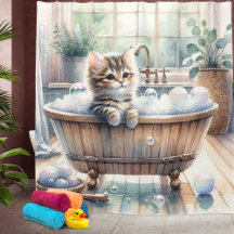 Niedliche Bubbly Kitt Bath Time