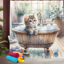 Niedliche Bubbly Kitt Bath Time Duschvorhang