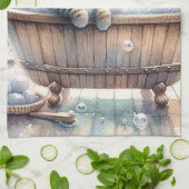 Niedliche Bubbly Kitt Bath Time Geschirrtuch (Gefaltet)