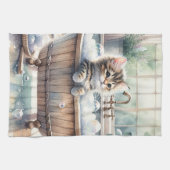 Niedliche Bubbly Kitt Bath Time Geschirrtuch (Horizontal)