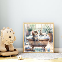 Niedliche Bubbly Kitt Bath Time