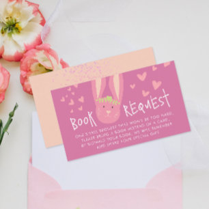 Niedliche Buchanfrage Bunny Pink 1. Geburtstag Par Begleitkarte