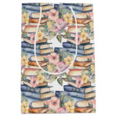 niedliche Bücher Blume liebt Party Mittlere Geschenktüte (Vorderseite)