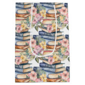 niedliche Bücher Blume liebt Party Mittlere Geschenktüte (Rückseite)