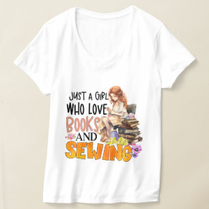 Niedliche Bücher nähen Wortkunst T-Shirt