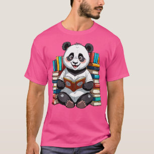 Niedliche Bücher zum Lesen von Panda-Bären T-Shirt