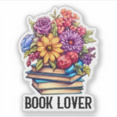 Niedliche Buchliebhaber Aufkleber (Vorderseite)