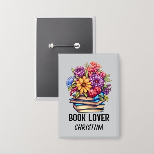 Niedliche Buchliebhaber der Wortkunst Button (Vorderseite/Rückseite)