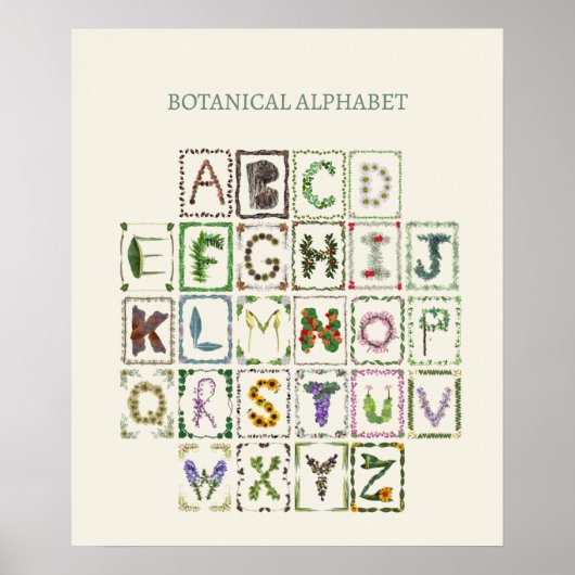Niedliche Buchstaben des Alphabets abc Kinderzimme Poster (Vorne)