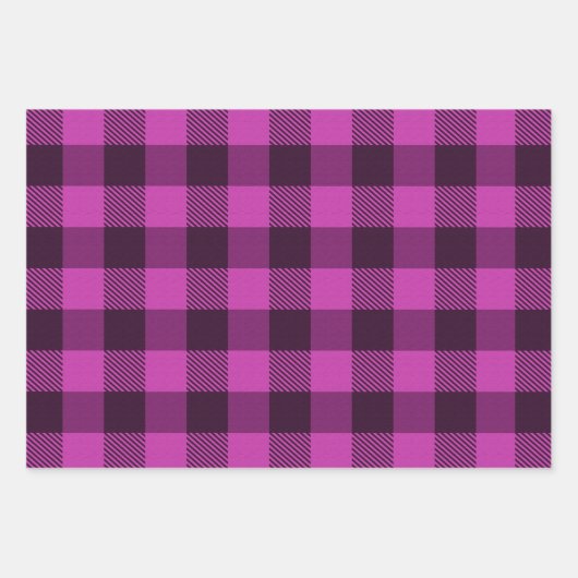 Niedliche Büffel-karierte Wrapping Paper Sheets Geschenkpapier Set (Vorderseite 2)